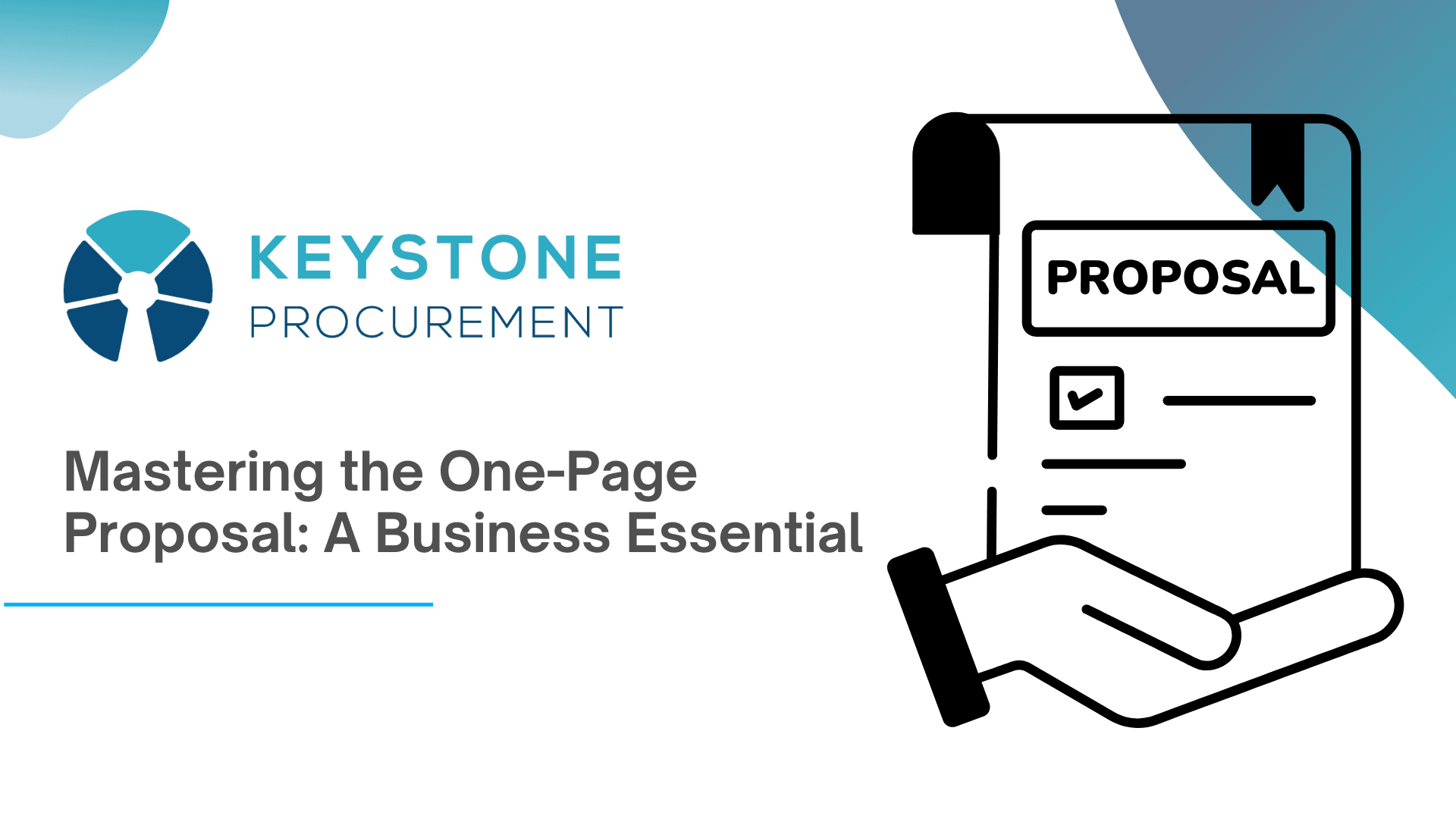 Mastering The One Page Proposal A Business Essential